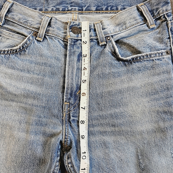 Levis | 505C Orange Tab Cropped Distressed Straight Leg Jeans Heat Stroke Sz 4 - Picture 7 of 15